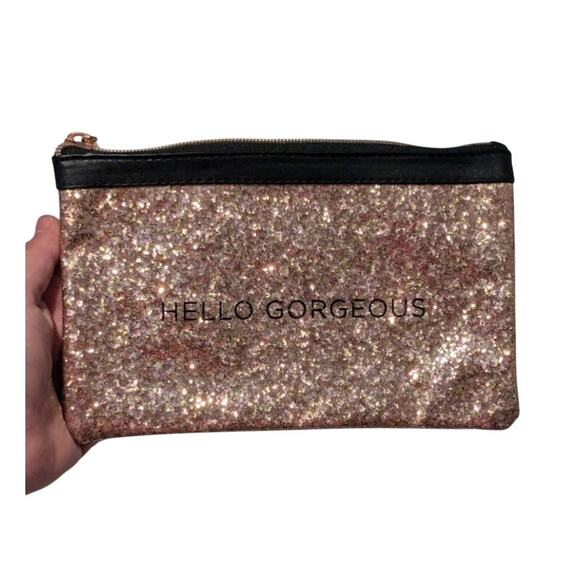 Hello Gorgeous Gold Makeup Pouch - Picture 1 of 3